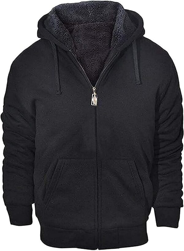 Hoodies for Men Heavyweight Fleece Sweatshirt - Full Zip Up Thick Sherpa Lined