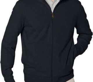 Men's Zip Up Sweatshirt, Lightweight French Terry, Mock Neck