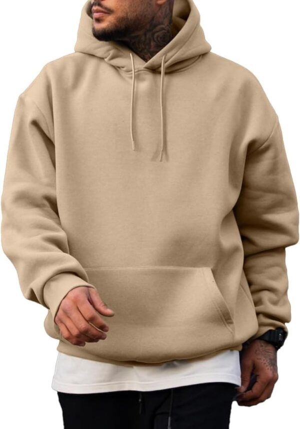Men's 2026 Casual Cotton Hooded Collar Drawstring Hoodies Pullover Sweatshirts Casual Long Sleeve Shirts