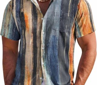Men's Hawaiian Shirt Short Sleeve Floral Button Down Shirts Tropical Holiday Beach Shirts