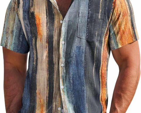 Men's Hawaiian Shirt Short Sleeve Floral Button Down Shirts Tropical Holiday Beach Shirts