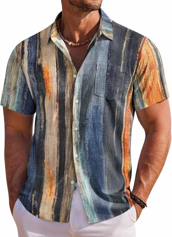 Men's Hawaiian Shirt Short Sleeve Floral Button Down Shirts Tropical Holiday Beach Shirts