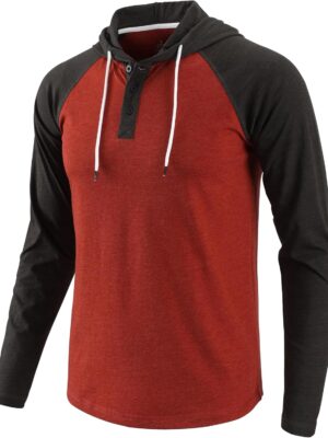 Men's Hoodies Shirt Casual Athletic Workout Fashion Hooded Lightweight Jersey Sweatshirt Long Sleeve with Drawstring