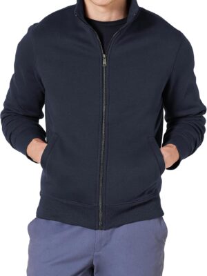 Men's Sweatshirt, Mock Neck, Fleece Zip Up