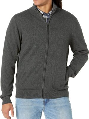 Men's Full-Zip Cotton Sweater