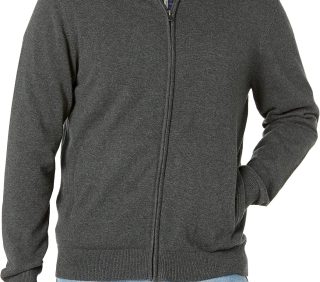 Men's Full-Zip Cotton Sweater