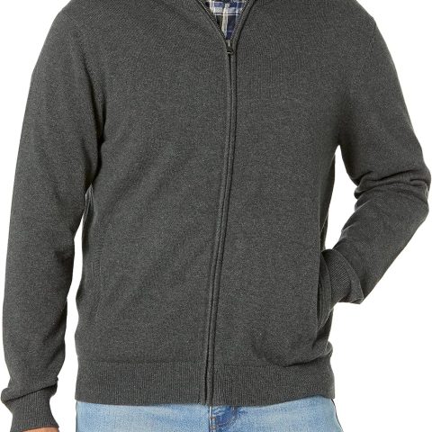 Men's Full-Zip Cotton Sweater